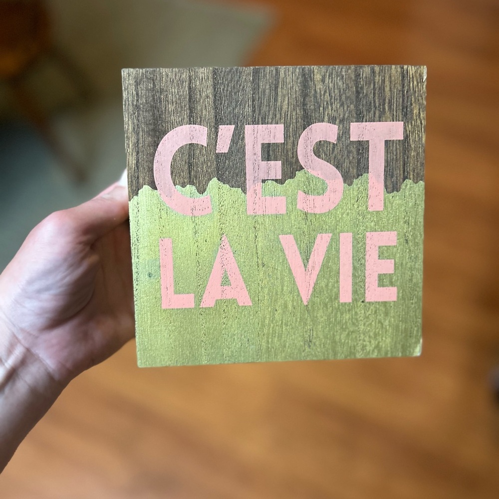 NEW VIEW GIFTS & ACCESORIES | C'est La Vie Painted Wooden Sign